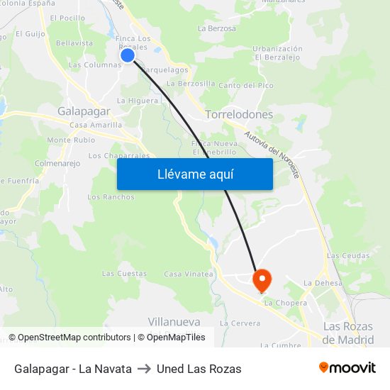 Galapagar - La Navata to Uned Las Rozas map