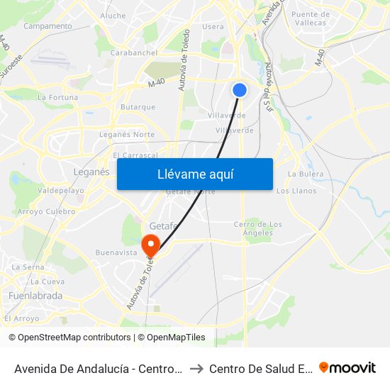 Avenida De Andalucía - Centro Comercial to Centro De Salud El Greco map
