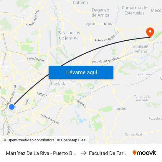 Martínez De La Riva - Puerto Bonaigua to Facultad De Farmacia map