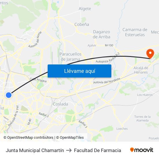 Junta Municipal Chamartín to Facultad De Farmacia map