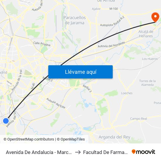 Avenida De Andalucía - Marconi to Facultad De Farmacia map