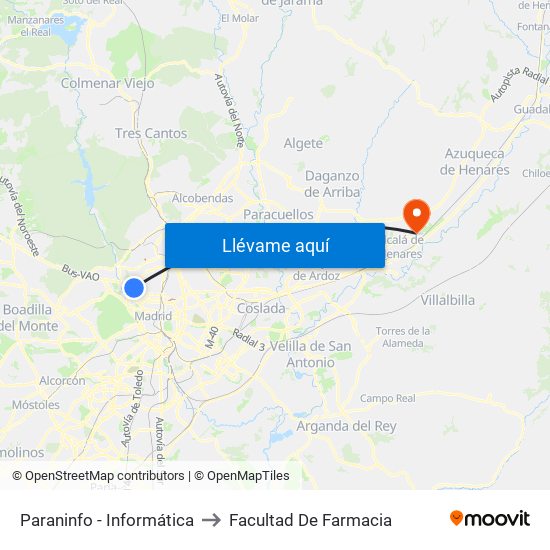 Paraninfo - Informática to Facultad De Farmacia map