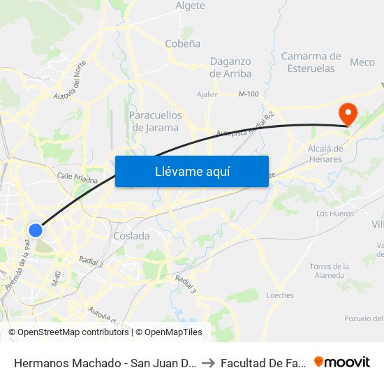 Hermanos Machado - San Juan De La Cuesta to Facultad De Farmacia map