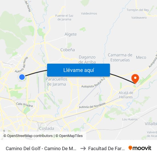 Camino Del Golf - Camino De Mesoncillos to Facultad De Farmacia map