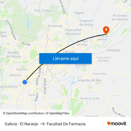 Galicia - El Naranjo to Facultad De Farmacia map