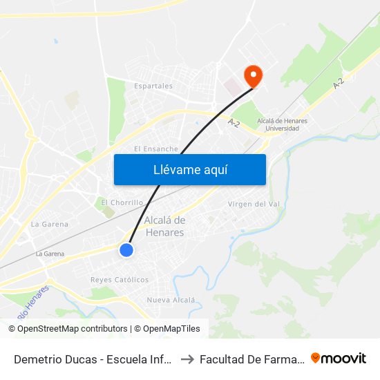 Demetrio Ducas - Escuela Infantil to Facultad De Farmacia map