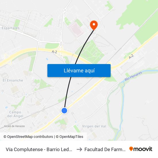 Vía Complutense - Barrio Ledesma to Facultad De Farmacia map