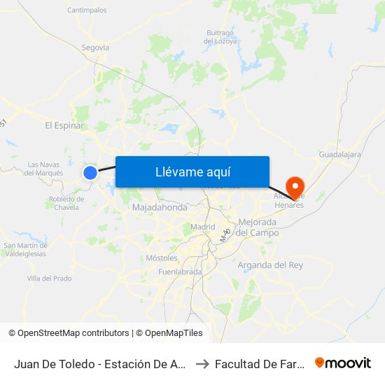 Juan De Toledo - Estación De Autobuses to Facultad De Farmacia map