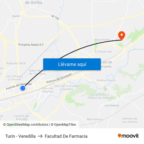 Turín - Veredilla to Facultad De Farmacia map