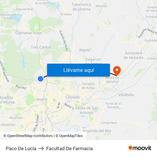 Paco De Lucía to Facultad De Farmacia map