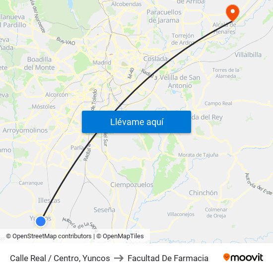 Calle Real / Centro, Yuncos to Facultad De Farmacia map