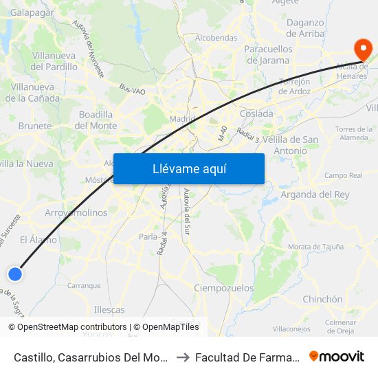 Castillo, Casarrubios Del Monte to Facultad De Farmacia map