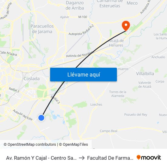 Av. Ramón Y Cajal - Centro Salud to Facultad De Farmacia map