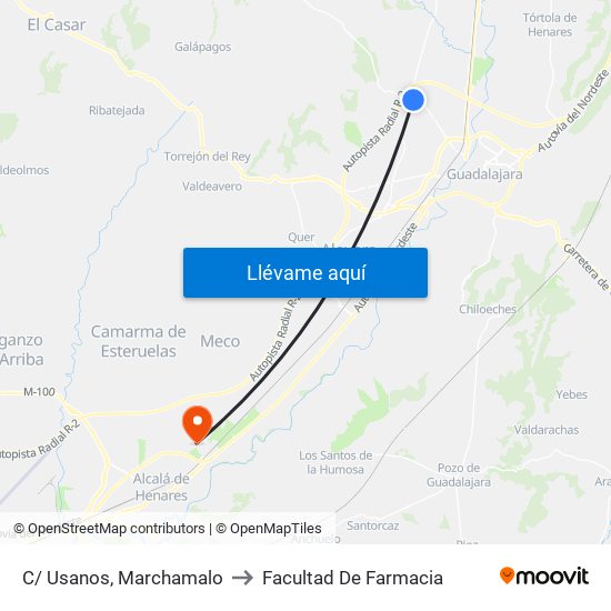 C/ Usanos, Marchamalo to Facultad De Farmacia map