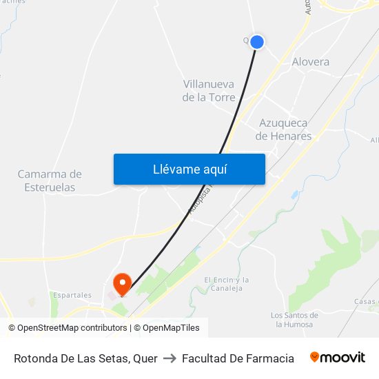 Rotonda De Las Setas, Quer to Facultad De Farmacia map