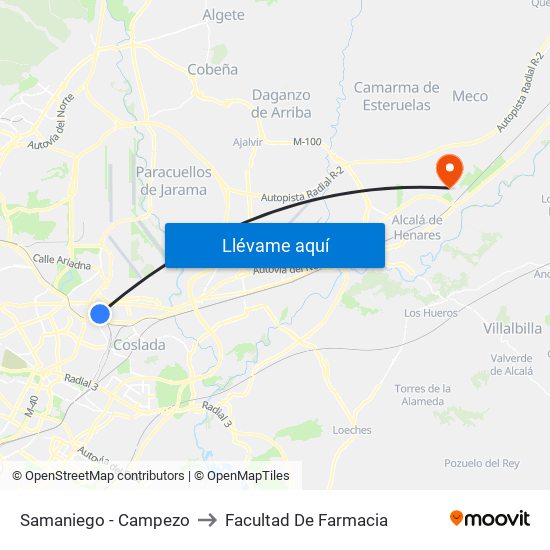 Samaniego - Campezo to Facultad De Farmacia map
