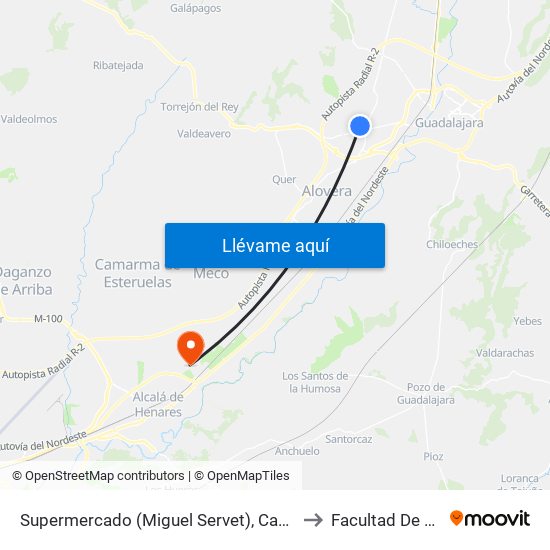Supermercado (Miguel Servet), Cabanillas Del Campo to Facultad De Farmacia map