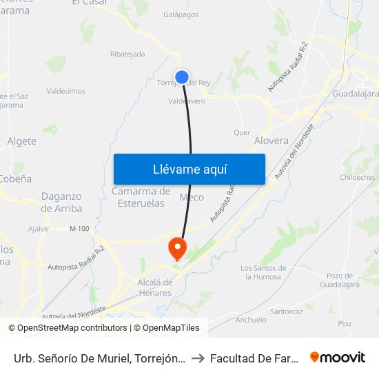 Urb. Señorío De Muriel, Torrejón Del Rey to Facultad De Farmacia map