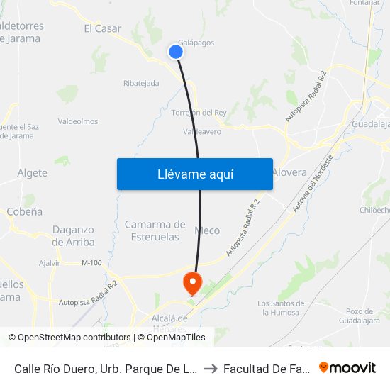 Calle Río Duero, Urb. Parque De Las Castillas to Facultad De Farmacia map