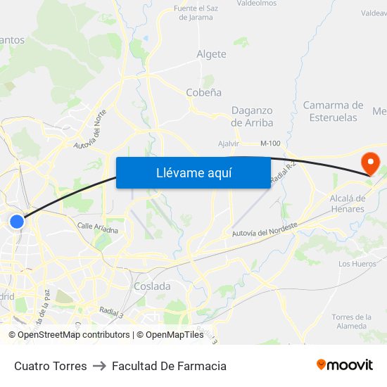 Cuatro Torres to Facultad De Farmacia map