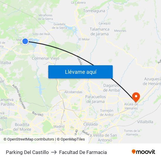 Parking Del Castillo to Facultad De Farmacia map