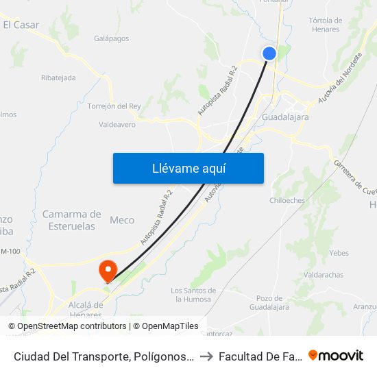 Ciudad Del Transporte, Polígonos Marchamalo to Facultad De Farmacia map