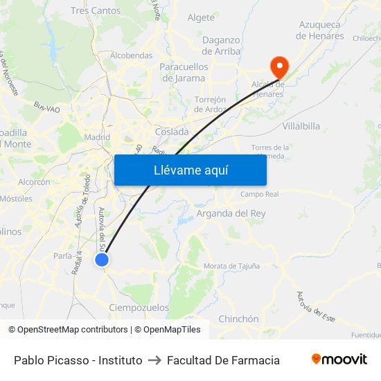 Pablo Picasso - Instituto to Facultad De Farmacia map