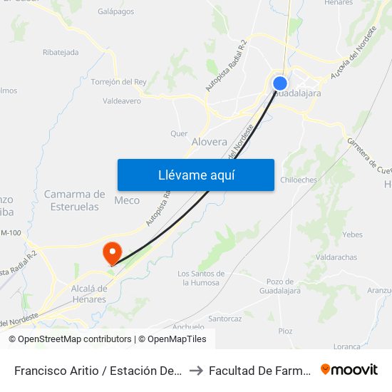 Francisco Aritio / Estación De Tren to Facultad De Farmacia map