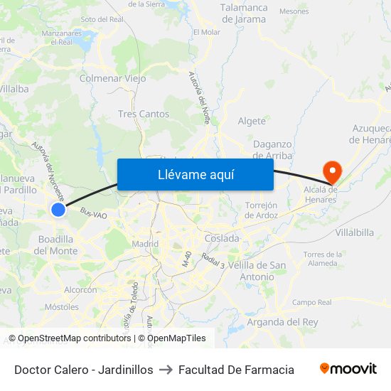 Doctor Calero - Jardinillos to Facultad De Farmacia map