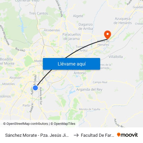 Sánchez Morate - Pza. Jesús Jiménez Díaz to Facultad De Farmacia map