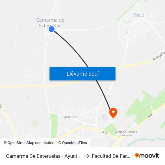 Camarma De Esteruelas - Ayuntamiento to Facultad De Farmacia map