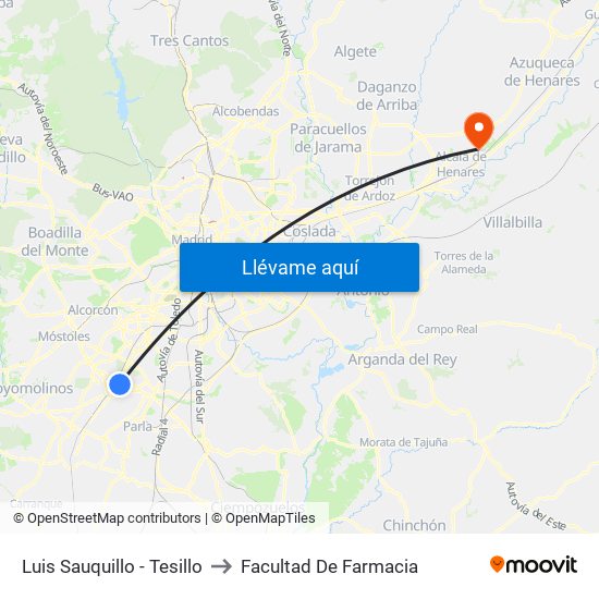 Luis Sauquillo - Tesillo to Facultad De Farmacia map