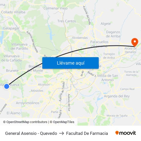 General Asensio - Quevedo to Facultad De Farmacia map