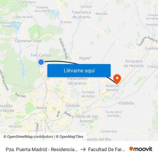 Pza. Puerta Madrid - Residencial Aislada to Facultad De Farmacia map