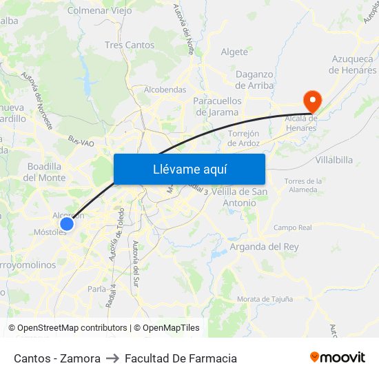 Cantos - Zamora to Facultad De Farmacia map