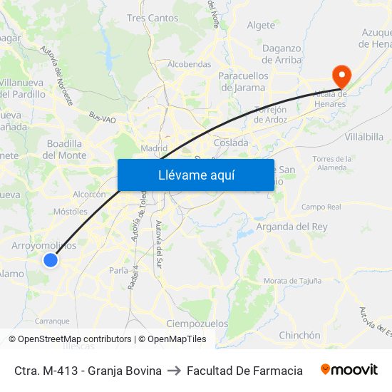Ctra. M-413 - Granja Bovina to Facultad De Farmacia map
