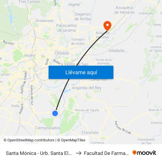 Santa Mónica - Urb. Santa Elena to Facultad De Farmacia map