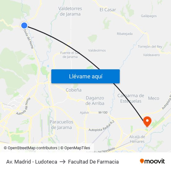 Av. Madrid - Ludoteca to Facultad De Farmacia map