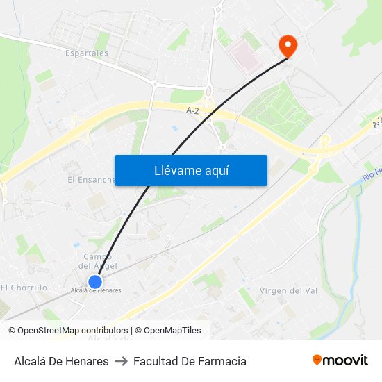 Alcalá De Henares to Facultad De Farmacia map