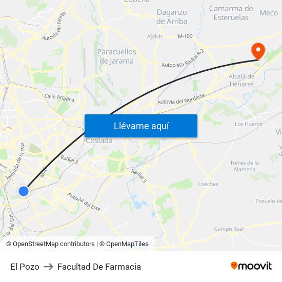 El Pozo to Facultad De Farmacia map