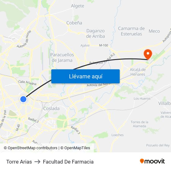Torre Arias to Facultad De Farmacia map