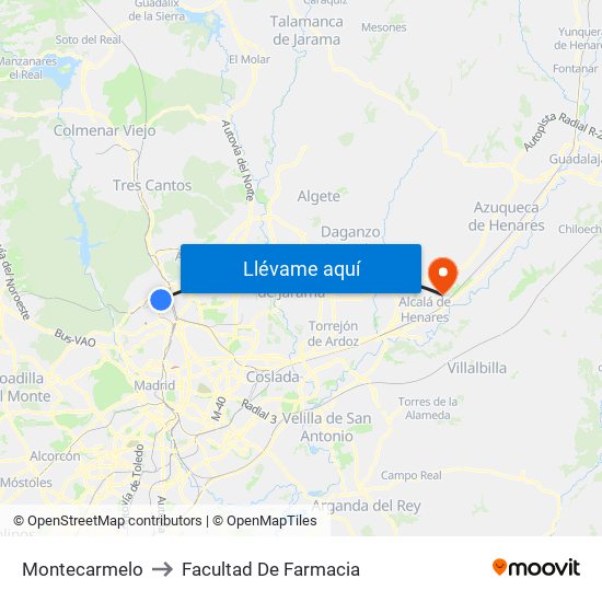 Montecarmelo to Facultad De Farmacia map