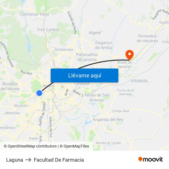 Laguna to Facultad De Farmacia map