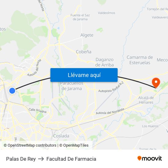 Palas De Rey to Facultad De Farmacia map