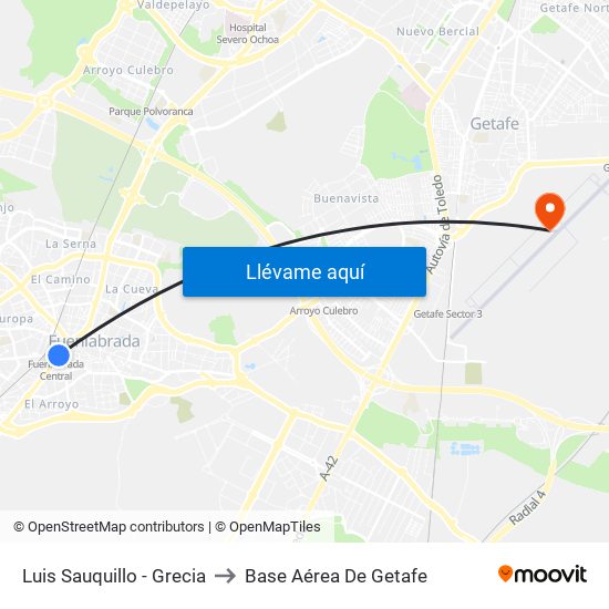 Luis Sauquillo - Grecia to Base Aérea De Getafe map