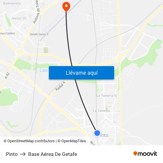 Pinto to Base Aérea De Getafe map