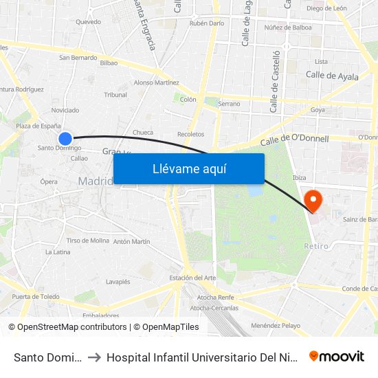 Santo Domingo to Hospital Infantil Universitario Del Niño Jesús map