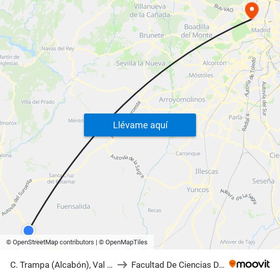 C. Trampa (Alcabón), Val De Santo Domingo to Facultad De Ciencias De La Información map