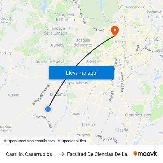 Castillo, Casarrubios Del Monte to Facultad De Ciencias De La Información map
