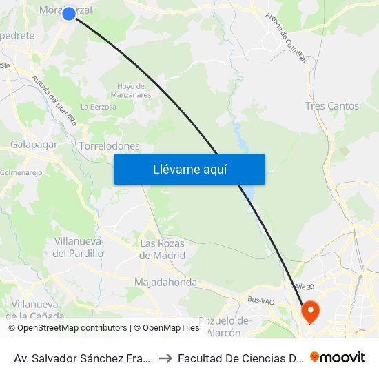 Av. Salvador Sánchez Frascuelo - Est. Buses to Facultad De Ciencias De La Información map